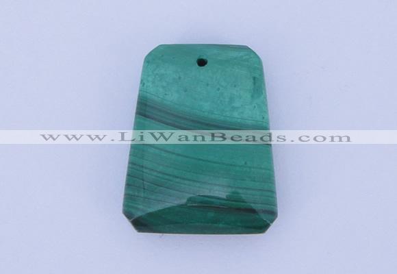 NGP717 18*23mm trapezoid natural malachite gemstone pendant