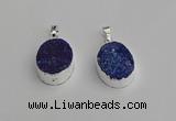 NGP7190 15*20mm oval druzy quartz pendants wholesale