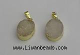 NGP7195 15*20mm oval druzy quartz pendants wholesale