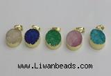 NGP7203 15*20mm oval druzy quartz pendants wholesale