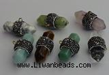 NGP7220 15*40mm sticks mixed gemstone pendants wholesale