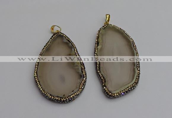 NGP7234 35*60mm - 30*70mm freeform agate pendants wholesale