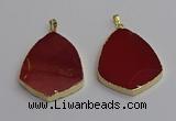 NGP7248 38*50mm flat teardrop mookaite gemstone pendants