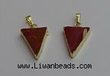 NGP7250 18*25mm triangle mookaite gemstone pendants