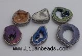 NGP7290 25*35mm - 35*40mm freeform plated druzy agate pendants