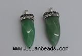 NGP7320 15*40mm - 16*45mm arrowhead green aventurine pendants