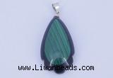 NGP733 17*34mm teardrop natural malachite & black agate with 18KGP pendant