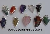 NGP7366 15*20mm - 22*40mm arrowhead mixed gemstone pendants