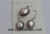 NGP7398 15*18mm - 18*22mm oval shell pearl jewelry sets