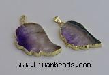 NGP7435 25*45mm - 30*50mm freeform druzy amethyst pendants