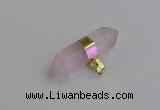 NGP7442 12*45mm sticks rose quartz pendants wholesale