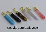 NGP7550 8*40mm sticks mixed gemstone pendants wholesale