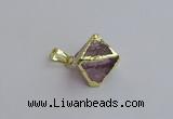 NGP7554 20*22mm amethyst gemstone pendants wholesale