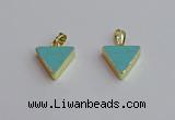 NGP7563 15*16mm triangle white howlite turquoise pendants