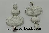 NGP8011 50*82mm - 52*86mm white howlite pendant set jewelry