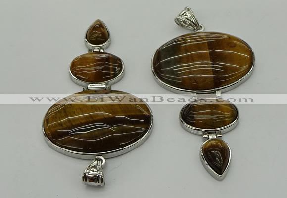 NGP8038 50*82mm - 52*86mm yellow tiger eye pendant set jewelry