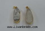 NGP8500 15*33mm - 17*40mm flat teardrop druzy agate pendants