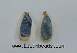 NGP8505 15*33mm - 17*40mm flat teardrop druzy agate pendants