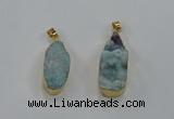 NGP8506 15*33mm - 17*40mm flat teardrop druzy agate pendants