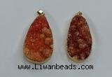 NGP8512 25*48mm - 27*52mm flat teardrop druzy agate pendants