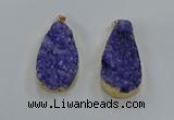 NGP8513 25*48mm - 27*52mm flat teardrop druzy agate pendants