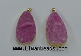 NGP8515 25*48mm - 27*52mm flat teardrop druzy agate pendants