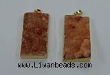 NGP8522 25*50mm - 27*53mm rectangle druzy agate pendants