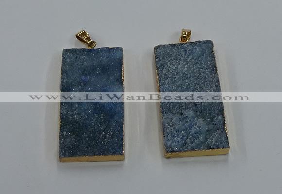 NGP8526 25*50mm - 27*53mm rectangle druzy agate pendants