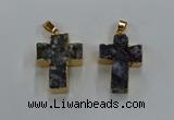 NGP8540 22*30mm - 25*35mm cross druzy agate pendants wholesale