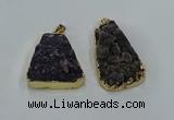 NGP8550 25*33mm - 30*35mm trapezoid druzy agate pendants