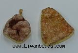 NGP8564 28*45mm - 35*50mm freeform druzy agate pendants wholesale