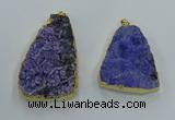 NGP8565 28*45mm - 35*50mm freeform druzy agate pendants wholesale