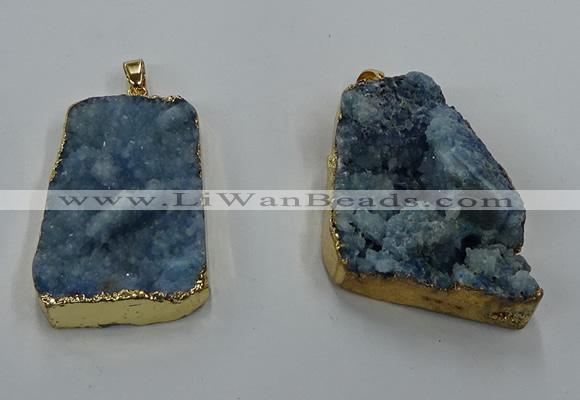 NGP8568 28*45mm - 35*50mm freeform druzy agate pendants wholesale