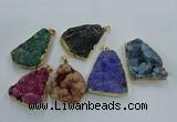 NGP8572 28*45mm - 35*50mm freeform druzy agate pendants wholesale