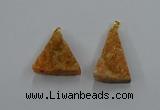 NGP8575 18*25mm - 25*40mm triangle druzy agate pendants wholesale