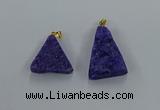 NGP8576 18*25mm - 25*40mm triangle druzy agate pendants wholesale