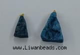 NGP8579 18*25mm - 25*40mm triangle druzy agate pendants wholesale