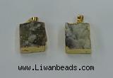 NGP8585 18*25mm rectangle druzy agate pendants wholesale