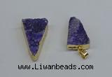 NGP8595 13*40mm - 20*35mm triangle druzy agate pendants wholesale