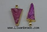 NGP8596 13*40mm - 20*35mm triangle druzy agate pendants wholesale