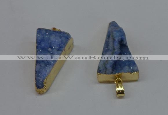 NGP8598 13*40mm - 20*35mm triangle druzy agate pendants wholesale