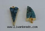 NGP8599 13*40mm - 20*35mm triangle druzy agate pendants wholesale