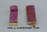 NGP8608 15*35mm - 16*40mm rectangle druzy agate pendants wholesale