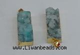 NGP8610 15*35mm - 16*40mm rectangle druzy agate pendants wholesale