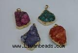 NGP8624 25*30mm - 28*40mm freeform druzy agate pendants wholesale