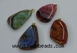 NGP8643 30*45mm - 35*50mm freeform druzy agate pendants wholesale