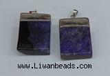 NGP8679 26*36mm rectangle druzy agate pendants wholesale