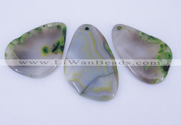 NGP871 5PCS 35-45mm*55-70mm freeform agate gemstone pendants