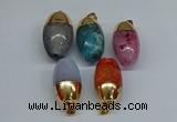 NGP8752 17*30mm rice agate gemstone pendants wholesale