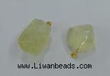 NGP8857 20*25mm - 30*40mm nuggets lemon quartz pendants wholesale